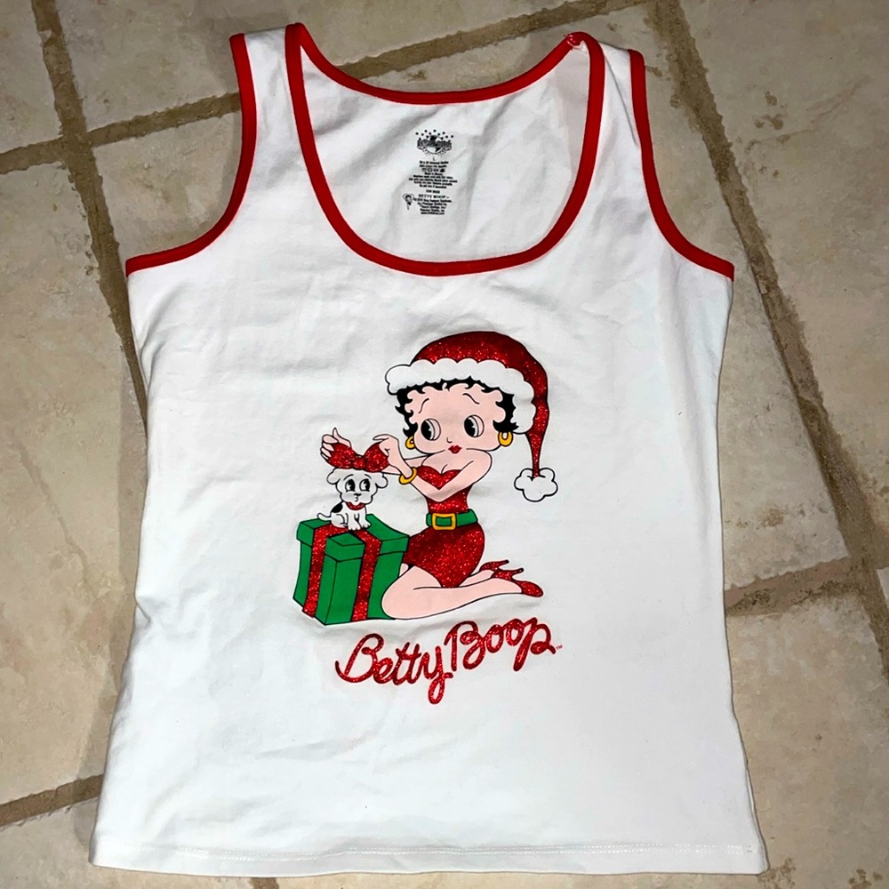 🌸 5/$20 DEAL NWOT Betty Boop Christmas Tank Top